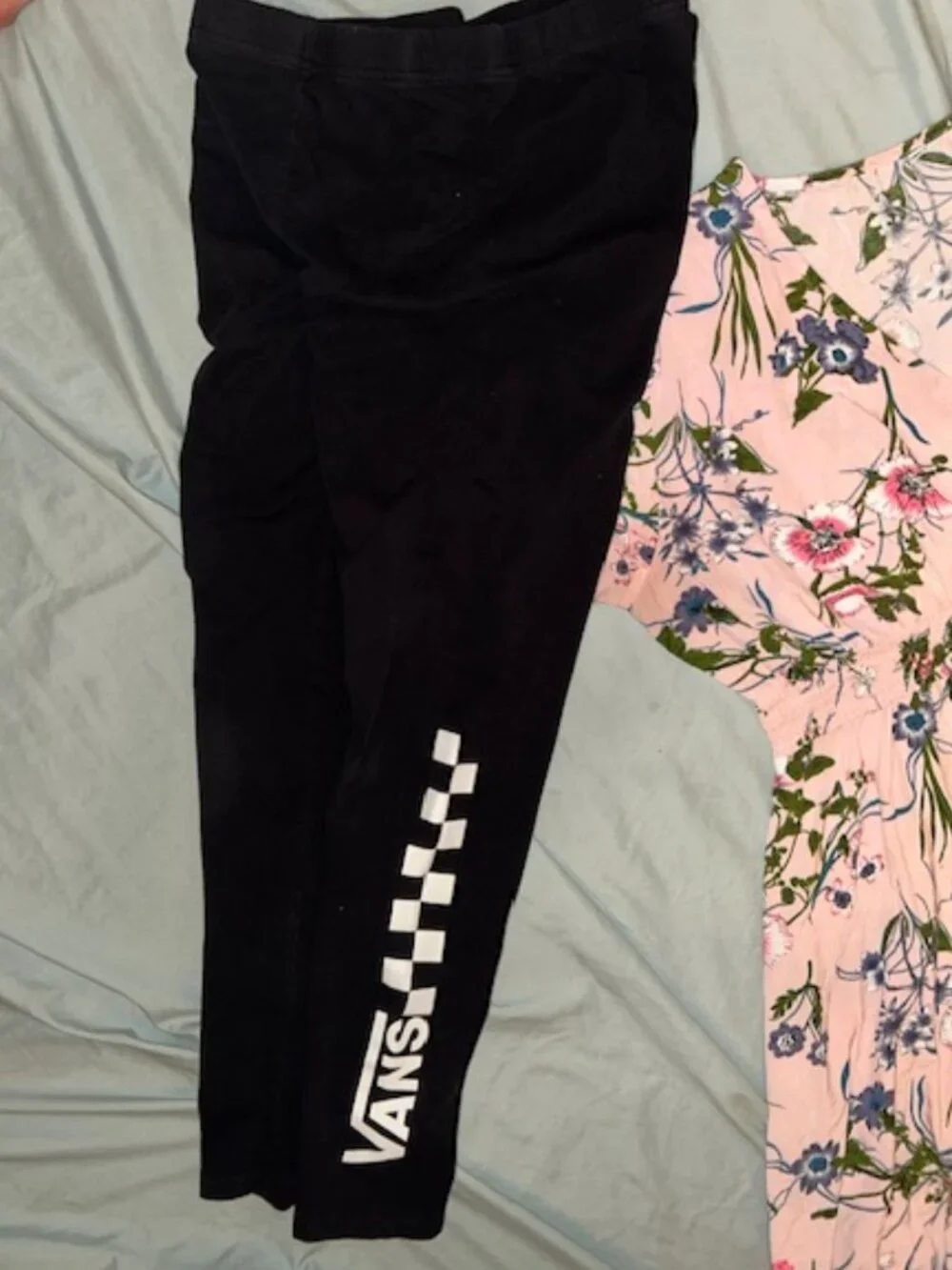 VANS size medium womens work out pants gym leggings athletic black  logo - Picture 3 of 3